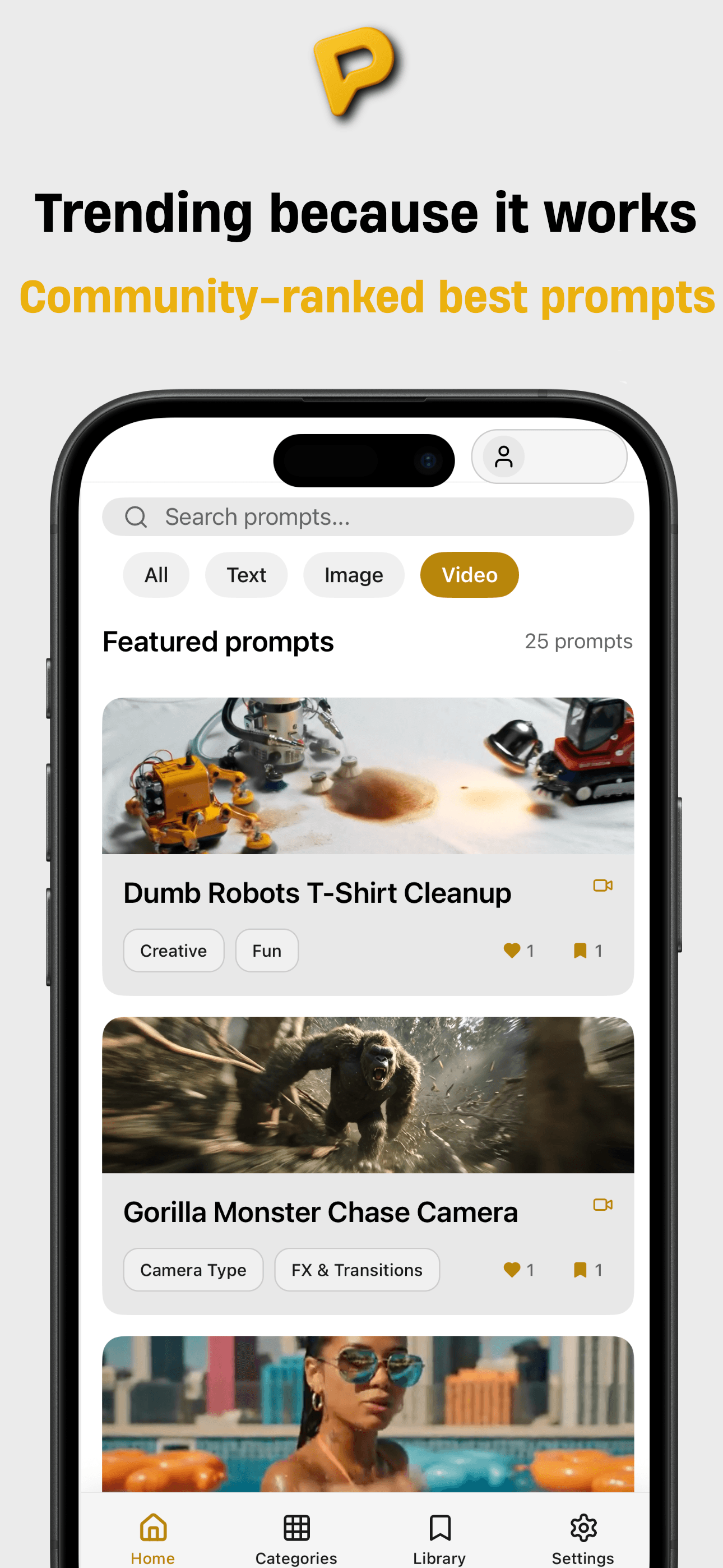 Promptit app interface - Screen 2